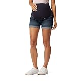 Levi's Women's Maternity Mid-Rise Shortie Shorts, Blue Laguna-Waterless, Small
