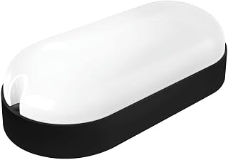 Brightium Applique LED ovale nero EXT.IP65 7W.NEUTRAL. Ideale per illuminare spazi...