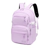 Clufar Schulrucksack Teenager Mädchen Lila Schulranzen Mädchen 3. Klasse Wasserdicht Schultasche Laptop Rucksack Schule Leicht Schulrucksäcke School bag Komfortabel Schultaschen Damen Purple