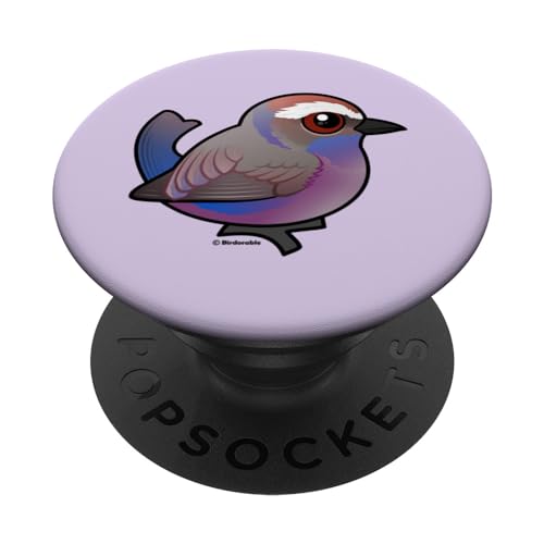 Cartoon Leptopoecile sophiae Birdorable White-browed Bird PopSockets Swappable PopGrip