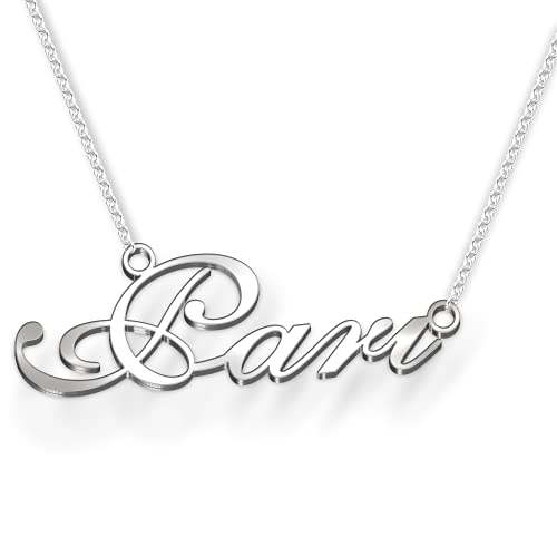 Image of Pari Cursive Gold & Silver Name Pendant Necklace, Best Jewelry Gift for Girls.