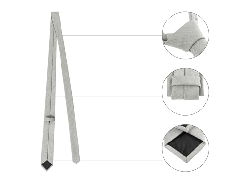 Cravate fine en coton gris idéale pour un style urbain chic au bureau - 3
