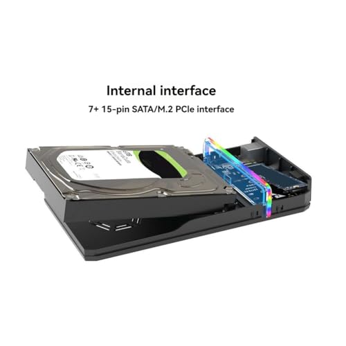 Carcasa de Disco Duro Dual USB 3.0 para HDD de 2.5 y 3.5 Pulgadas y SSD M.2 NVME con Enchufe EU 6