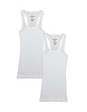 2 Pack Zenana Women's Basic Ribbed Tank Top Large White & White