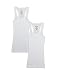 2 Pack Zenana Women's Basic Ribbed Tank Top Large White & White