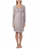 bellybutton Damen Umstands Nachthemd Milli 1/1 Arm, Einfarbig, Gr. Medium, Grau (warm Taupe 80825)