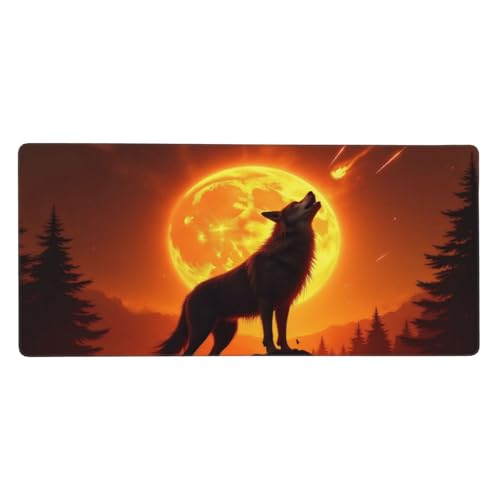 Tapis de souris de jeu loup orange : protégez votre bureau PC