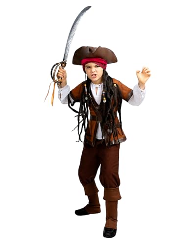 Funidelia Disfraz de pirata - Colección Caribe para niño, Corsario - Traje para niños para fiestas, Carnaval y Halloween - Talla 10-12 años