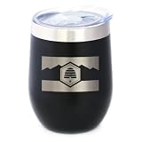 Bevvee Utah Flag Insulated Wine Tumbler Souvenir Gift - 12 oz, Black