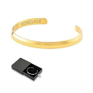 14K Gold Plated Stainless Steel Cuff Bracelet, Dainty Minimalist Unisex Bangle, Hypoallergenic, Tarnish-Resistant, Premium Eco Friendly Gift Box Included
