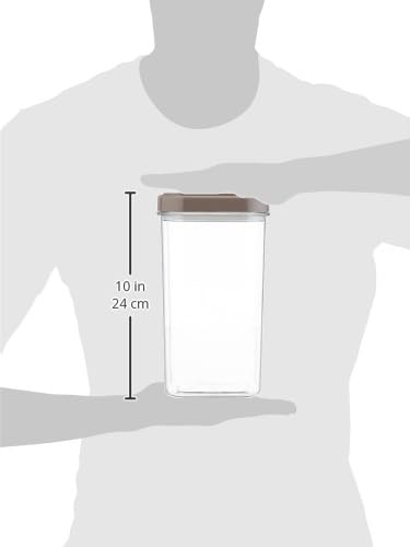 Image of CELLO Airlock Square Pet Storage Jar for Kitchen 2500 ml Walnut Brown | Freezer & Fridge Safe Airtight Stackable Pet Kitchen Storage Box Jar Container Set for Beans Whole Grains Spices Dry Fruits
