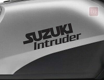 ISEE 360® Suzuki Sticker for Bike Intruder 150 250 Stylish Eagle Suzuki Vinyl Black Decals 12 x 4 Cms (Pack of 2)