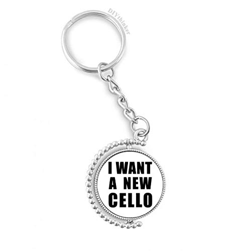 Clé pour violoncelle rotatif anneau porte-clés multicolore 1,2 x 3,5 pouces pour musicien