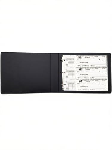 Baculyri 3 Rings Check Binder for 3-on-a-Page End-Stub Deskbook Checks Compact Size Business Checks Executive Check Holder Checkbook Binder Cover 9 x11 1/4 Vegan Leather