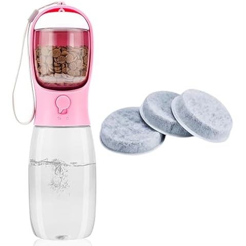 AVELORA Dog Water Bottle + Filter for Dog Water Bottle,Pet Water Bottle for Walking On The Go, Puppy Gift./Hiking Accessories, Dog Water Carrier Cover