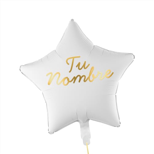 OH YEAH   Estrella Personalizada 48 cm   Nombre PERSONALIZADO   Apto Helio   Globo Personalizado   Globo Foil Estrella Metalizado   Diseño Personalizado   ELIGE TU NOMBRE (Blanco)