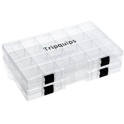 Tripquips 3600 Tackle Trays, Plastic Storage Organizer Box with Removable Dividers - Tackle Boxes - Fishing Tackle Storage - 3700 Tackle Trays - 2 Packs/4 Packs Box Organizer-3700 2 Packs