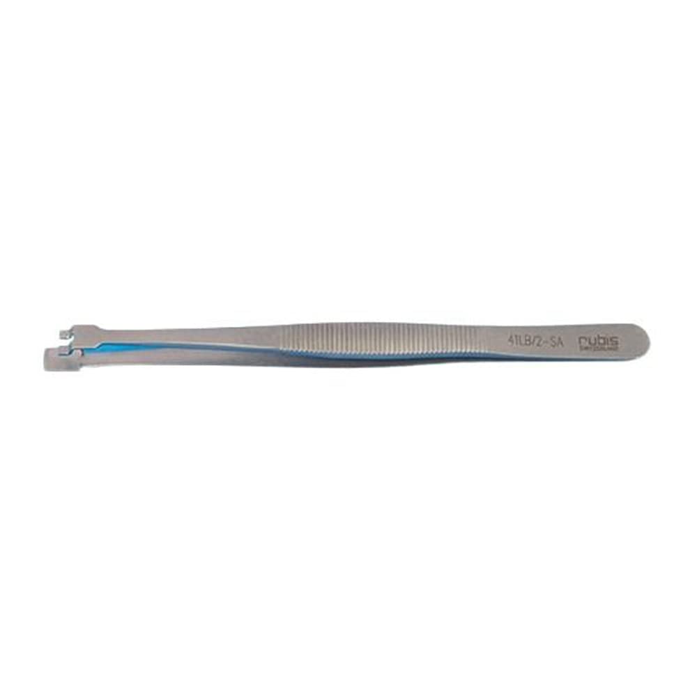 EMS 78226-01 Rubis Wafer Tweezer, Style 41 LB-2, 2 Teeth, SA Steel, 128 mm Length
