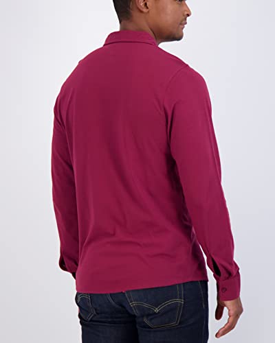 Real Essentials 3-Pack: Men's Classic Style Casual Long Sleeve Button Down Collared Shirt (Available in Big & Tall)3