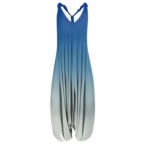 Vasreyy Latzhose Schwangerschaft Damen Overalls Sommer Jumpsuits Elegant Blumenmuster Ärmellos Elastische JumpsuitCasual Lose Weites Bein Playsuit Mit Große Taschen Overall