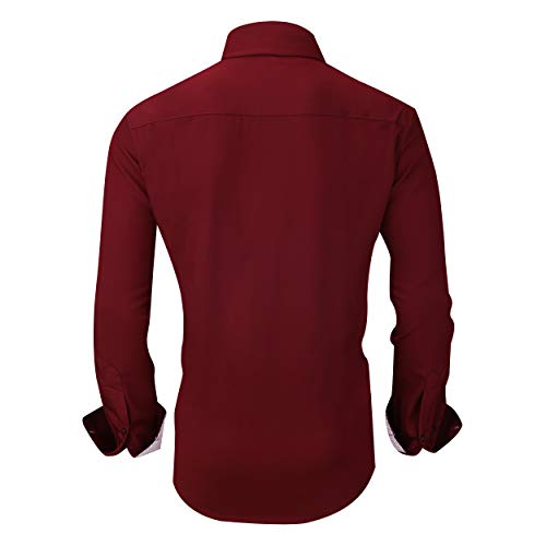 Alex Vando Mens Bamboo Dress Shirts Wrinkle Free Regular Fit Stretch Button Down Shirt