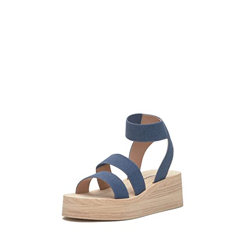 Sandales compensées Lucky Brand Samella en denim taille 37 pour femme
