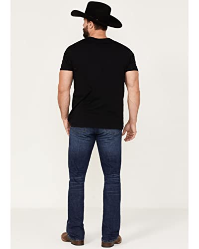 Wrangler Men's Retro Holsteiner Dark Wash Slim Boot Stretch Denim Jeans Blue 34W x 36L US3