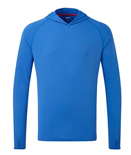Image of Gill Mens UV Tec Hoody with 50+ UV Sun Protection Ideal for All Water Sports, Surfing, Paddle Board, Kayaking Blue