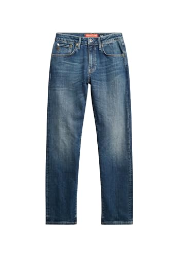 Superdry Vintage Slim Straight Jeans, Pantalon De Costume Homme, Mercer Mid Blue,