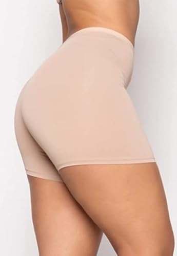 Short Anagua Vicbela Calcinha Segunda Pele Microfibra Curto Lingerie Moda Intima (Bege, GG)