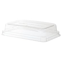 Eco-Products Recycled Rectangular To Go Container Lids, Case of 400, Dome Covers, Fits 12-16oz, 100% Recycled PET From Plastic Bottles, Clear For Visibility