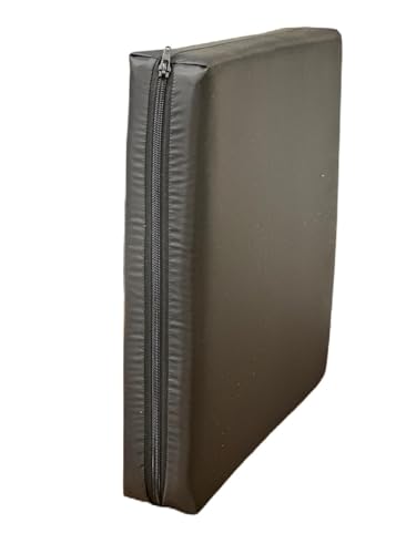 AR KomFortKing Memory Foam Seat Pad, Wheelchair Cushion, 40.6cm x 45.7cm x 10.2cm, Waterproof Black Cover (Grey, 16 x 16 x 4)