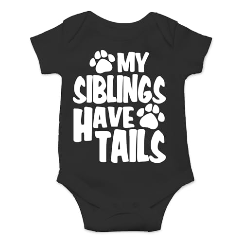 Image of AW Fashions My Siblings Have Tails Baby Bodysuit Funny Cute Newborn Outfit Girl Boy Unisex Romper Clothes