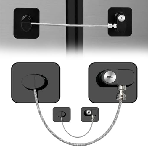 2 Lucchetti Frigorifero Con Chiave - Blocco Sicurezza Bambini Per Finestre E Armadi