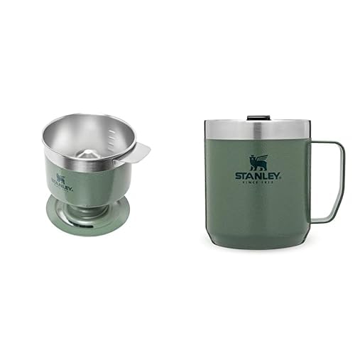 Stanley Perfect Brew Pour Over - Ergibt 1-6 Tassen | Wiederverwendbar & Classic Legendary Camp Mug Thermobecher 354ml Hammertone Green - Doppelwandiger Vakuumisolierter Kaffeebecher To Go
