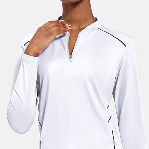 Baleaf Women's Long Sleeve Workout Shirts Quick Dry Sun Shirts Active Running Tops White M #TOP3