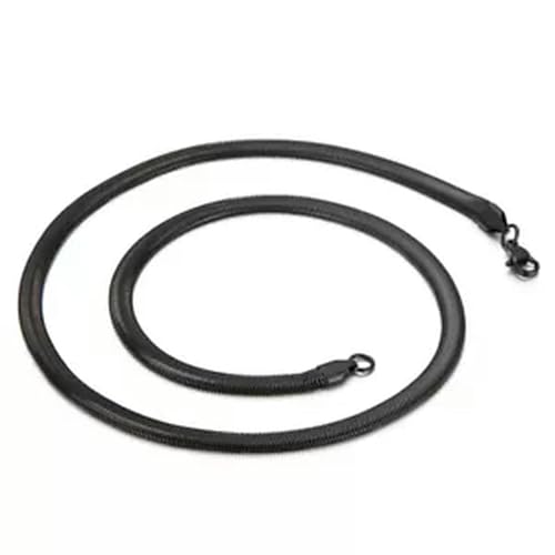 Collier chaîne serpent plat 8mm en acier inoxydable 60cm pour femme