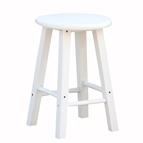 CAIJUN Tabouret En Bois Multifonction En Bois Tabouret Haut Tabouret De Bar Raffermir De Gros Simple Rétro, Blanc Noir Double usage (Couleur : Blanc, taille : 30x30x50cm) Cover