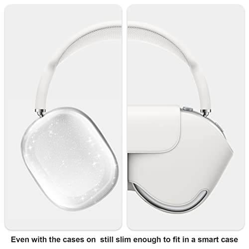 Vichyie Case Cover For Airpods Max, Clear Soft Tpu Case Anti-Scratch, Transparent Accessories Protector Cover For Airpods Max Headphones(Clear Glitter) #TOP3