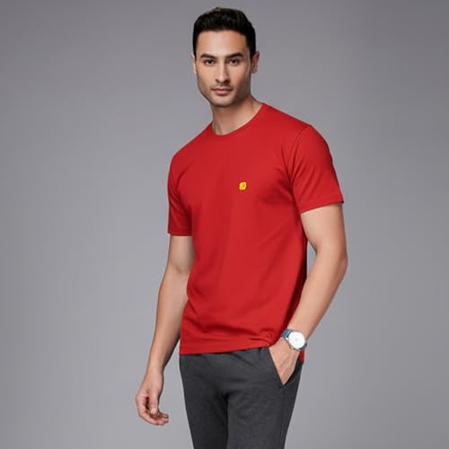 Image of AMUL COMFY Men's Cotton Plain Round Neck Half Sleeve Casual T-Shirts