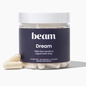 Beam Dream | Sleep Aid Capsules | Natural Ingredients – L-Theanine, Magnesium | Gluten Free, Vegan, Non-GMO, No Sugar Added, Keto, Dairy Free