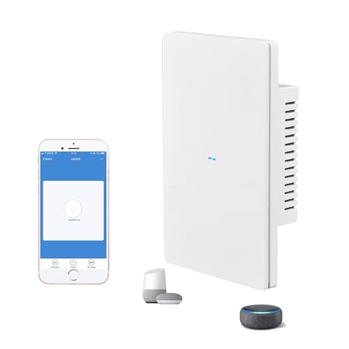 Jinvoo Smart Light Switch, WiFi Light Switch, Wireless Light Switch, Smart Push Button Switch, Compatible with Alexa and Google, No hub Required (1 Gang)