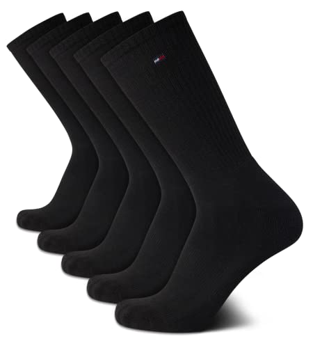 Tommy Hilfiger Men's Athletic Socks - Cushioned Crew Socks (5 Pack)