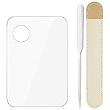 Aolso Acrylic Cosmetic Makeup Palette, Mixing Tray with Makeup Spatula&Leather Case, Professional Cosmetic Mixing Palette for Beauty Salon Mixing Eye Shadow/Lipsticks/Nail Art/Foundation