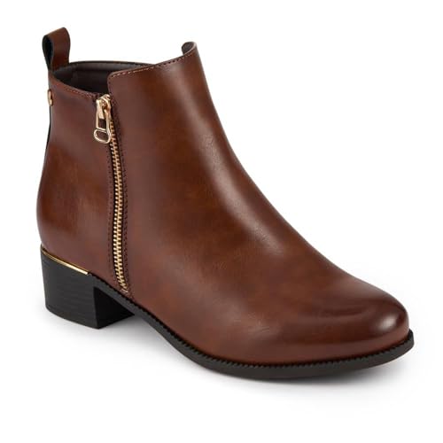 Image of Pavers Womens Wide Fit Smart Zip Up Ankle Boots Tan Size 7