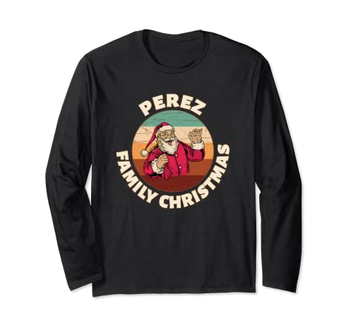 Perez Family Christmas Matching Vintage Santa Neuheit Langarmshirt