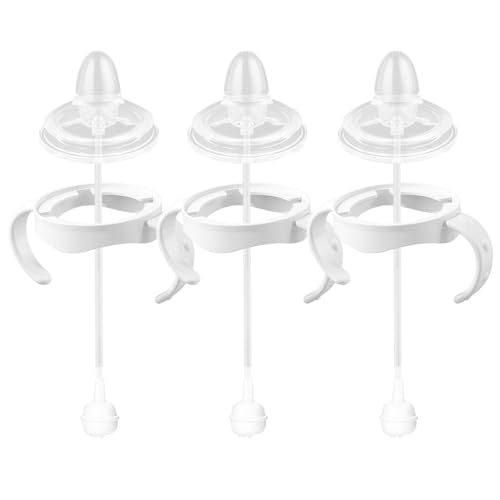 Image of Sippy Cup Conversion Kit for Philips Avent Natural Baby Bottles, Soft Straw top and Weighted Straw Transition Kit with Handles for Kids, Pack of 3