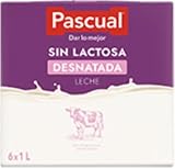 Leche Pascual - Leche Desnatada Sin Lactosa - Bienestar Animal - Pack 6 x 1L - Ideal para niños y adultos, Producto Natural y Saludable