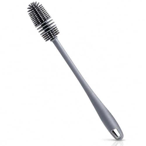 Silicone Bottle Cleaning Brush 31 CM Long Handle, Bottle Cleaner for Baby Bottles, Water Bottles, Containers, Vases & Glasses, Flexible Silicone Bristles, Home & Kitchen Cleaning Brush – Multicolor