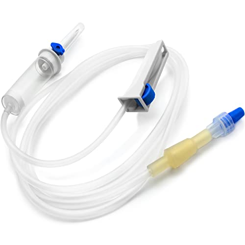AIESI® Set de perfusion venoso desechable con conexión luer lock HOSPISET (Paquete de 25 piezas), Sin látex estéril, Sin agujas